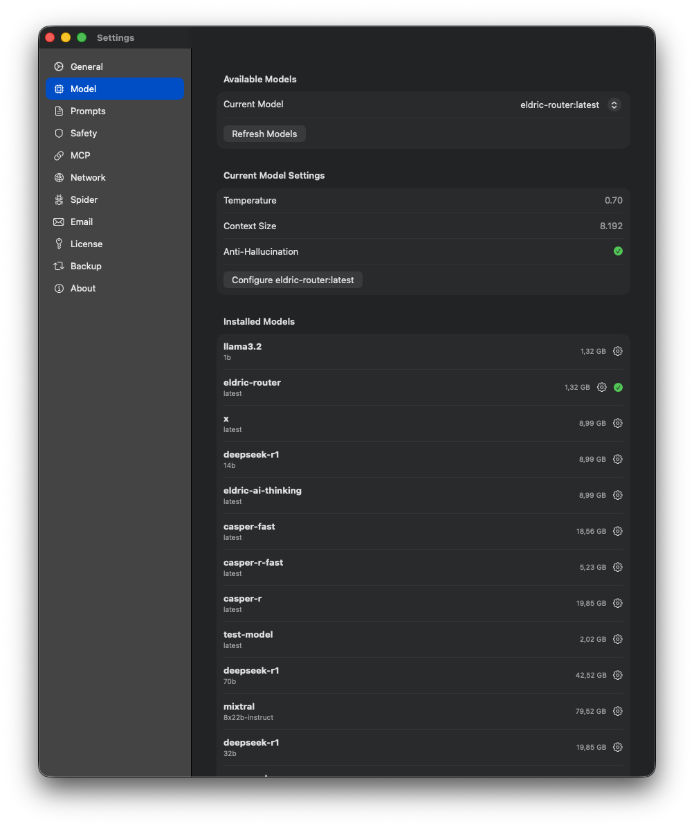 Model Settings